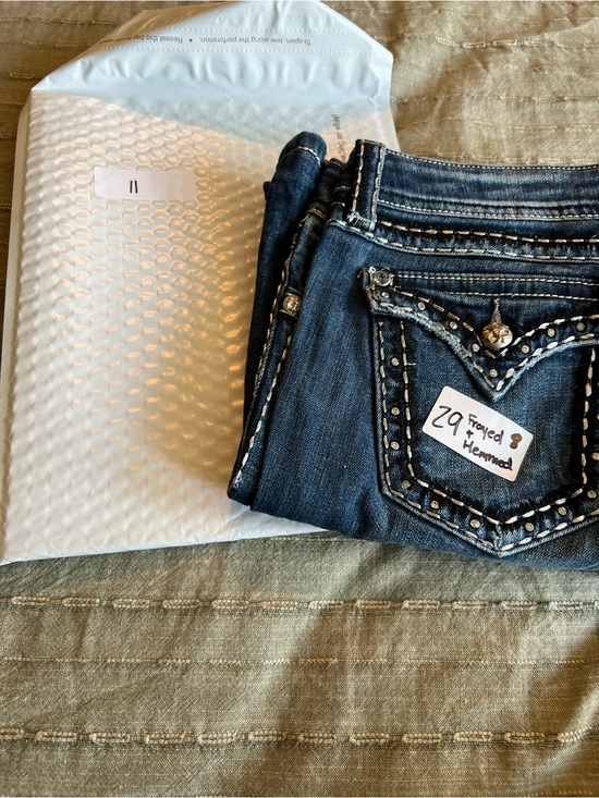 Miss Me Denim - Miss Me Dark Blue Boot Cut Jeans with Studded Pocket Detail